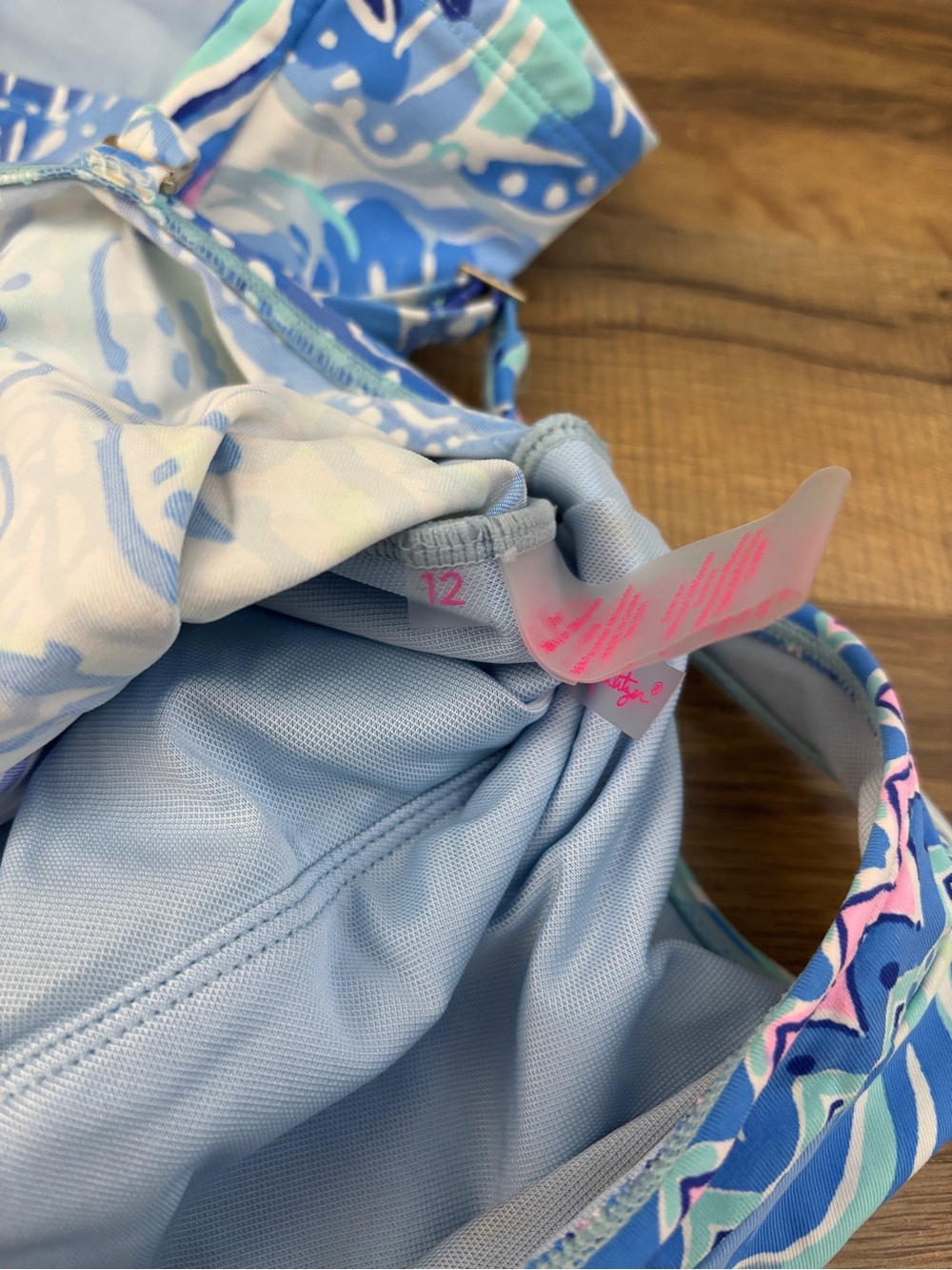Lilly Pulitzer Brenta Tankini Swimsuit Top Shade Seekers Pink Blue Print - Picture 4 of 11